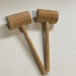 Wood Mallet Crab Lobster Seafood 7.25 in Long Set of 2